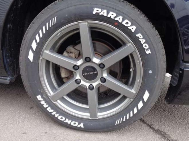 レジアスエース2.8 スーパーGL ダークプライムII ロングボディ ディーゼルターボ 4WD　415COBRA　S-6ボンネット&クリーンルック3Fリップ&ステージ2ルーフスポイラー&バッドラッカーSD-6　17インチAW　ヨコハマPARADA215/60R17　両側パワースライドドア　ETC　社外コンソールBOX　ベットキット 2800