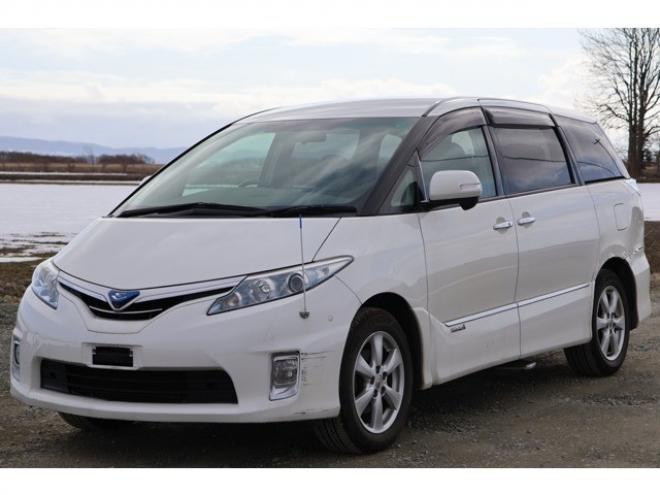 エスティマハイブリッド2.4 G レザーパッケージ 4WD　検2年　バックカメラ　パワーバックドア　左後オートステップ　ETC　自社　ローンカノウ 2400