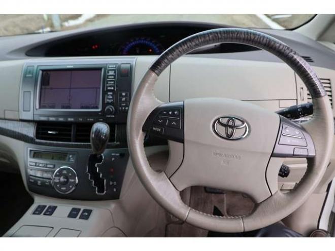 エスティマハイブリッド2.4 G レザーパッケージ 4WD　検2年　バックカメラ　パワーバックドア　左後オートステップ　ETC　自社　ローンカノウ 2400