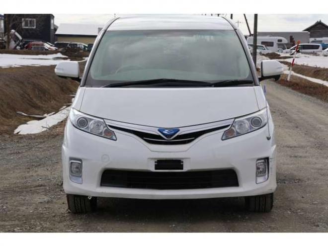 エスティマハイブリッド2.4 G レザーパッケージ 4WD　検2年　バックカメラ　パワーバックドア　左後オートステップ　ETC　自社　ローンカノウ 2400