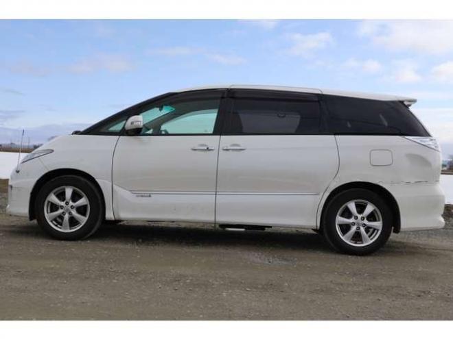 エスティマハイブリッド2.4 G レザーパッケージ 4WD　検2年　バックカメラ　パワーバックドア　左後オートステップ　ETC　自社　ローンカノウ 2400