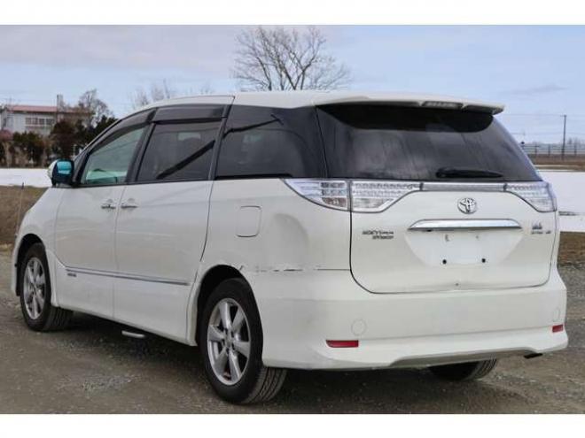 エスティマハイブリッド2.4 G レザーパッケージ 4WD　検2年　バックカメラ　パワーバックドア　左後オートステップ　ETC　自社　ローンカノウ 2400