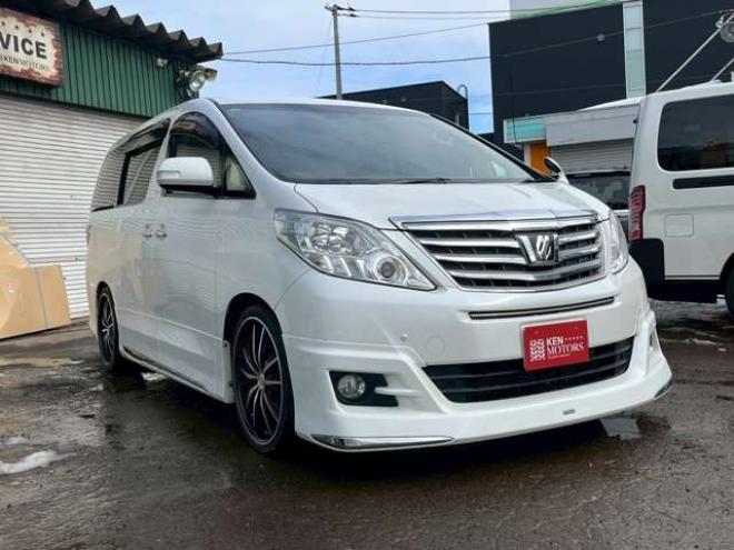 アルファード2.4 240X 4WD　モデリスタエアロ　車高調　ETC　後席モニター　両側電動スライドドア　社外エンジンスターター　パワステ　パワーウィンドウ　純正ナビ　純正アルミ　バックカメラ　キーレスエントリー　3列シート　ABS 2400