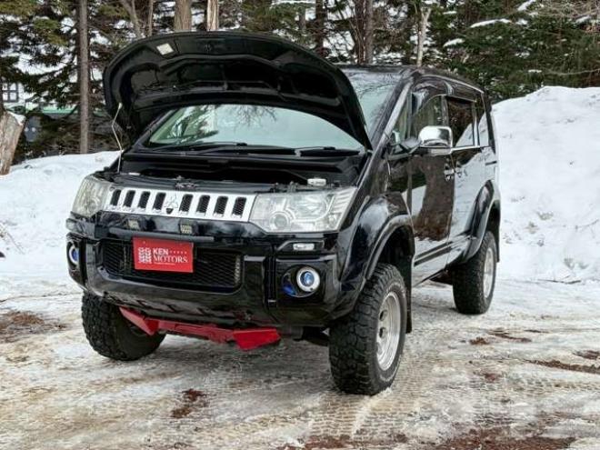 デリカD：5 2.4 G パワーパッケージ 4WD　リフトアップ　両側パワースライドドア　社外ナビ　バックカメラ　フロントカメラ　リアパワーゲート　後席モニター　パワステ　パワーウィンドウ　ABS　キーレスエントリー 2400