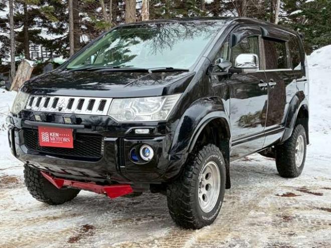 デリカD：5 2.4 G パワーパッケージ 4WD　リフトアップ　両側パワースライドドア　社外ナビ　バックカメラ　フロントカメラ　リアパワーゲート　後席モニター　パワステ　パワーウィンドウ　ABS　キーレスエントリー 2400