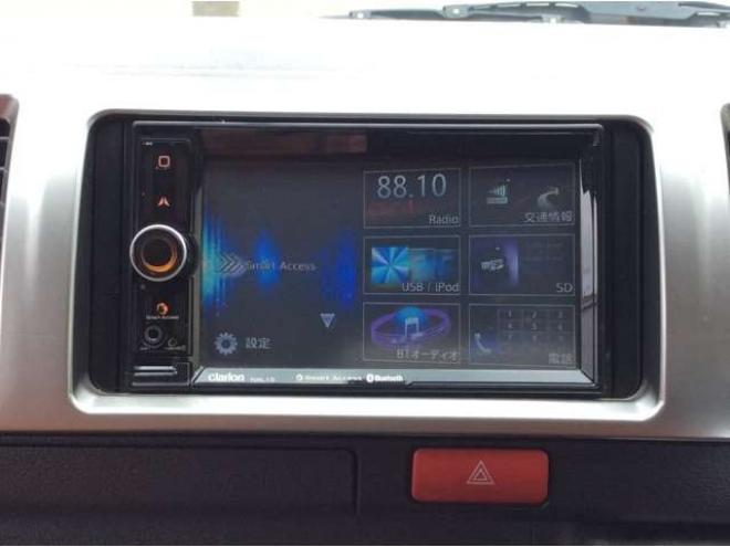 ハイエースバン3.0 スーパーGL ロング ディーゼルターボ 4WD　リアヒーター&クーラー　キーレス　ETC　電動格納ミラー　デュアルエアコン　ベッドキッド　フロントフォグランプ　clarionSDナビ(NXL13)　AUX　Bluetooth　USB　16インチAW 3000