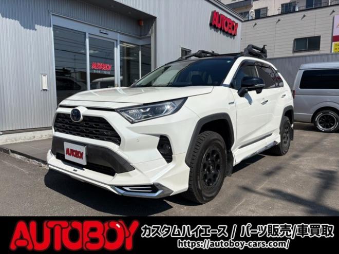 RAV-42.5 ハイブリッド G E-Four 4WD　ヒッチメンバー/パワーバックドア/アップサス/モデリスタエアロ/サンルーフ/ビルトインETC/シートヒーター/ステアリングヒーター/フルセグTV/バックカメラ/サイドカメラ/ 2500