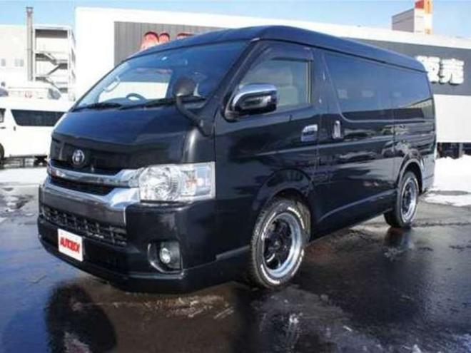 ハイエース2.7 GL ロング ミドルルーフ 4WD　社外メモリーナビTV　バックカメラ　ワークエクストラップ17インチアルミ　415コブラフロントスポイラー　パワースライドドア　LEDヘッドライト　Wエアバック　スマートキー　AC100V 2700