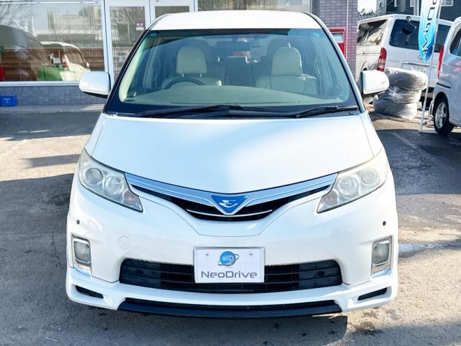 エスティマハイブリッドハイブリッド2.4X 4WD　ローンが不安な方＜優遇ローン＞　本州仕入　寒冷地仕様 フルエアロ　社外ナビ 4WD 2400 5Dr