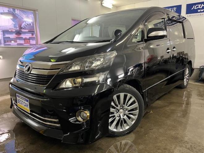 ヴェルファイア２．４Ｚ　ゴールデンアイズ　後期型　禁煙車　両側パワースライドドア　パワーバックドア　純正ハーフレザーシート　純正１８インチＡＷ　社外１６ＡＷ＋スタッドレスタイヤ付　ＨＩＤヘッドライト　クルーズコントロール　前後ソナー　ＥＴＣ 4WD 2400 5Dr