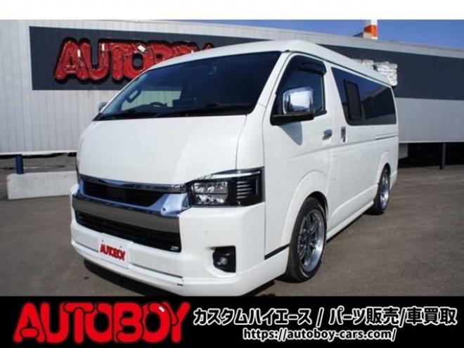 ハイエース2.7 GL ロング ミドルルーフ 4WD　IFUU製3列目対面ラウンジベッドIF-WB8フルフラットベットラウンジ展開 アルパインBIG-X　フリップダウンモニター センターコンソール 415COBRA　F/S/R/ルーフスポイラー/フェンダー/18インチAW 2700