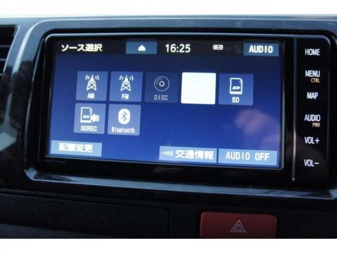 レジアスエース2.8 スーパーGL ダークプライムII ロングボディ ディーゼルターボ 4WD　ワンオーナー　TRDフロントスポイラー　TRD　TF7Aアルミホイール　両側パワースライドドア　リアヒーター　純正ナビ　フルセグ　Bluetooth　レーダーブレーキ　荷室ダウンライト　車線逸脱警報 2800