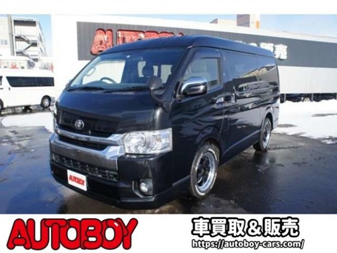 ハイエース2.7 GL ロング ミドルルーフ 4WD　社外メモリーナビTV　バックカメラ　ワークエクストラップ17インチアルミ　415コブラフロントスポイラー　パワースライドドア　LEDヘッドライト　Wエアバック　スマートキー　AC100V 2700