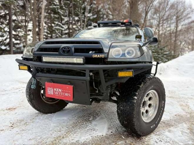 ハイラックスサーフ2.7 SSR-X アメリカンバージョン 4WD　社外ナビ　バックカメラ　リフトアップ　社外アルミ　エアコン　社外ETC　グリルガード　グッドリッチマフラー　LEDライト　全塗装済　パワーウィンドウ　パワステ　キーレス　ダッシュマット　タープ 2700