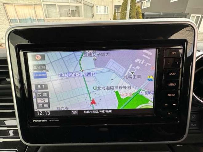 スペーシアカスタム ハイブリッド XSターボ 4WD　両側パワースライドドア　ナビ　Bluetooth　プッシュスタート　アイドリングストップ　ビルトインETC　コーナーセンサー　レーンキープアシスト　衝突軽減ブレーキ　横滑り防止装置　前席シートヒーター 660