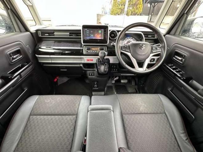 スペーシアカスタム ハイブリッド XSターボ 4WD　両側パワースライドドア　ナビ　Bluetooth　プッシュスタート　アイドリングストップ　ビルトインETC　コーナーセンサー　レーンキープアシスト　衝突軽減ブレーキ　横滑り防止装置　前席シートヒーター 660