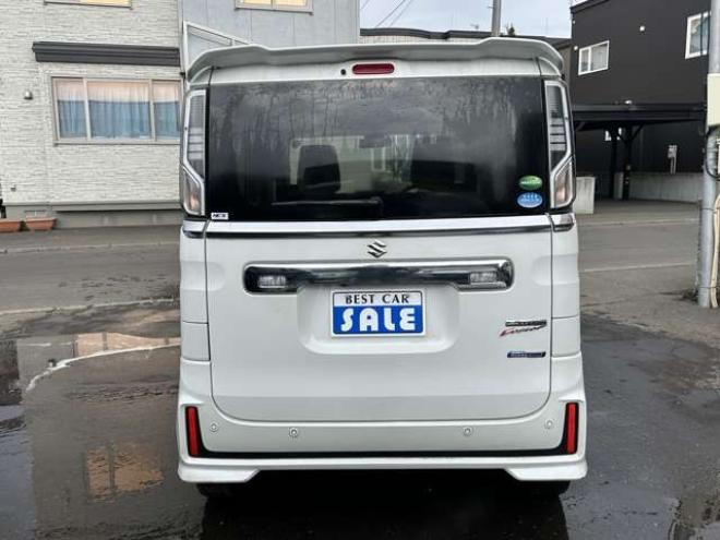 スペーシアカスタム ハイブリッド XSターボ 4WD　両側パワースライドドア　ナビ　Bluetooth　プッシュスタート　アイドリングストップ　ビルトインETC　コーナーセンサー　レーンキープアシスト　衝突軽減ブレーキ　横滑り防止装置　前席シートヒーター 660