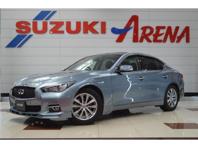 スカイライン3.5 350GT FOUR ハイブリッド タイプP　ハイブリッド4WDアイドリングストップエマージェンシーブレーキ横滑り防止装置HIDライト全方位モニター付純正ナビTVバックカメラ黒革シートヒーターETCアダプティブクルーズコントロール 3500