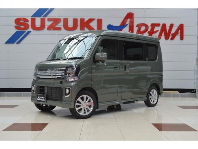 エブリィワゴン PZターボスペシャル ハイルーフ 4WD　届出済未使用車4WDターボハイルーフセーフティサポート搭載アイドリングストップ純正バックカメラ付ディスプレイオーディオ両側オートスライドドアオートステップリアパーキングセンサーハイビームアシストLED 660