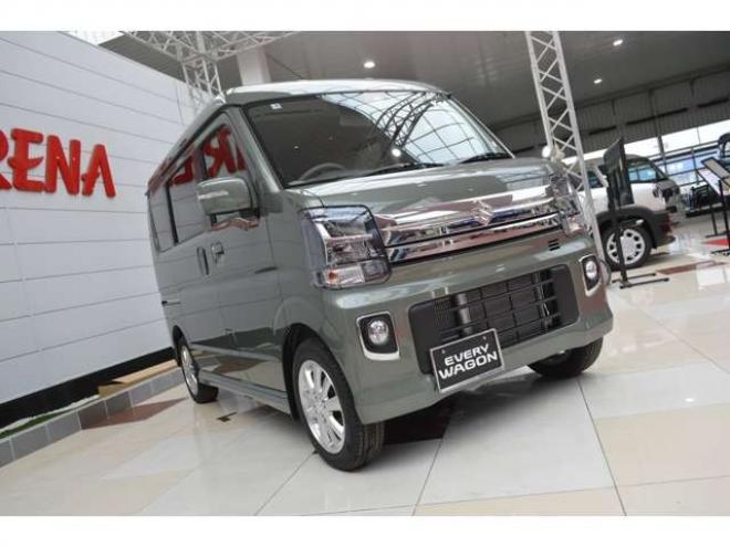 エブリィワゴン PZターボスペシャル ハイルーフ 4WD　届出済未使用車4WDターボハイルーフセーフティサポート搭載アイドリングストップ純正バックカメラ付ディスプレイオーディオ両側オートスライドドアオートステップリアパーキングセンサーハイビームアシストLED 660