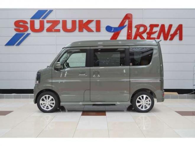 エブリィワゴン PZターボスペシャル ハイルーフ 4WD　届出済未使用車4WDターボハイルーフセーフティサポート搭載アイドリングストップ純正バックカメラ付ディスプレイオーディオ両側オートスライドドアオートステップリアパーキングセンサーハイビームアシストLED 660