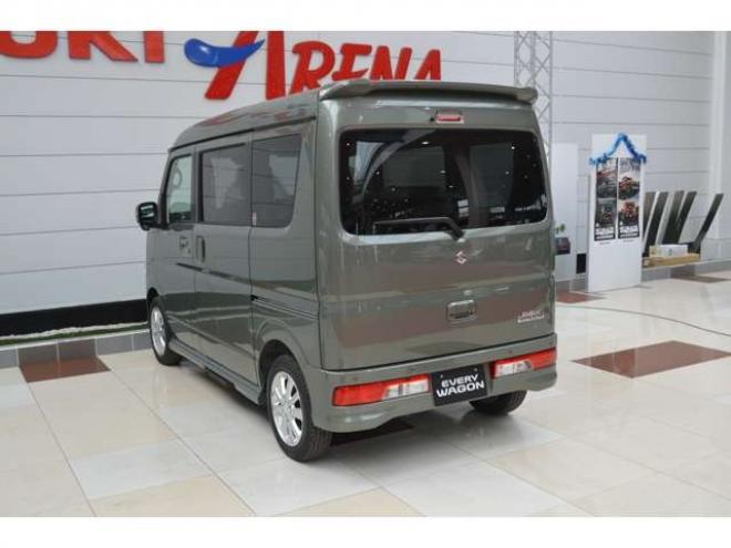 エブリィワゴン PZターボスペシャル ハイルーフ 4WD　届出済未使用車4WDターボハイルーフセーフティサポート搭載アイドリングストップ純正バックカメラ付ディスプレイオーディオ両側オートスライドドアオートステップリアパーキングセンサーハイビームアシストLED 660