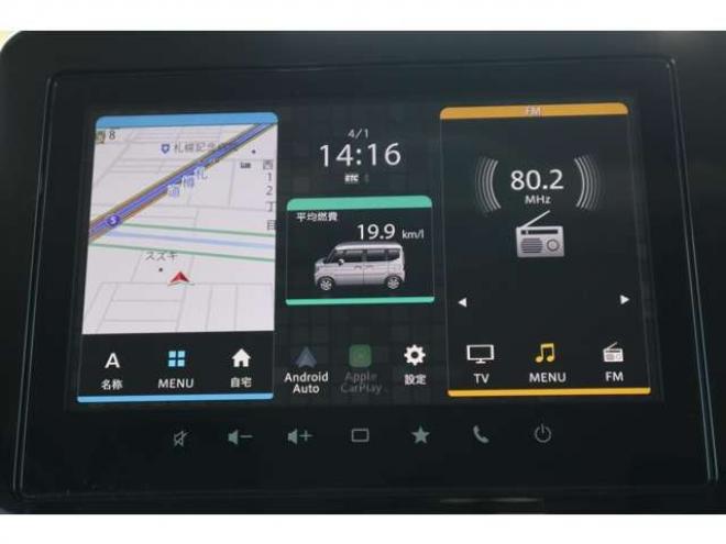 スペーシアカスタム ハイブリッド XS 4WD　純正フルセグナビ　全方位カメラ　社外ミラー型ドラレコ　ETC　電動パーキングブレーキ　ヘッドアップディスプレイ　シートヒーター　スリムサーキュレーター　両側電動スライドドア 660