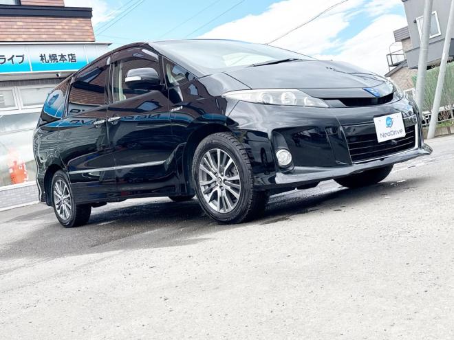 エスティマハイブリッドハイブリッド2.4アエラス プレミアムED 4WD　ローンが不安な方＜優遇ローン＞　本州仕入　寒冷地仕様　純正SDナビ　後席モニター 4WD 2400 5Dr