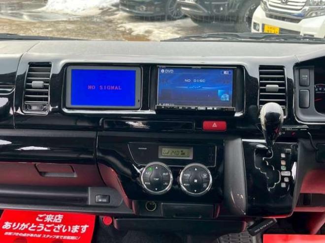 ハイエース2.7 GL ロング ミドルルーフ 4WD　10人乗り　パワステ　パワーウィンドウ　エアコン　社外ナビ　後席モニター　キーレスエントリー　片側スライドドア　盗難防止装置　フロントモデリスタ 2700