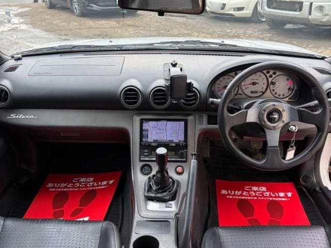シルビア2.0 オーテックバージョン　6速MT　社外ハンドル　社外アルミホイール　社外エアロ　社外マフラー　パワステ　パワーウィンドウ　社外ナビ　エアコン　革シート 2WD 2000