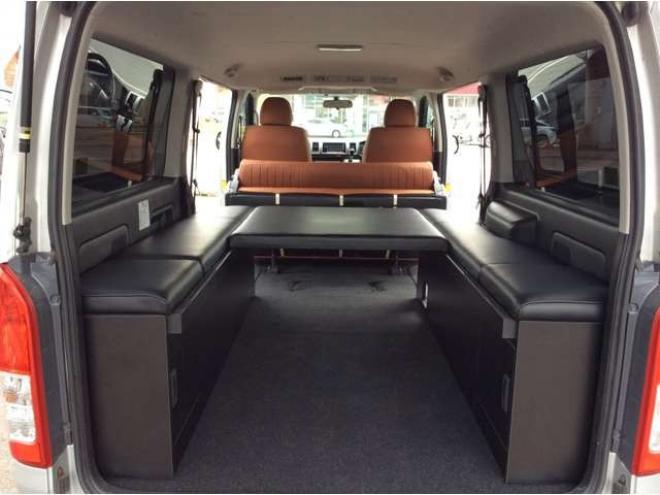 ハイエースバン3.0 スーパーGL ロング ディーゼルターボ 4WD　リアヒーター&クーラー　キーレス　ETC　電動格納ミラー　デュアルエアコン　ベッドキッド　フロントフォグランプ　clarionSDナビ(NXL13)　AUX　Bluetooth　USB　16インチAW 3000