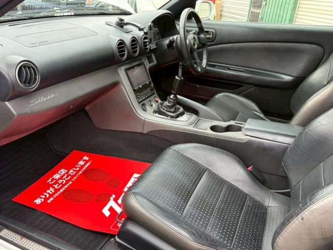 シルビア2.0 オーテックバージョン　6速MT　社外ハンドル　社外アルミホイール　社外エアロ　社外マフラー　パワステ　パワーウィンドウ　社外ナビ　エアコン　革シート 2WD 2000