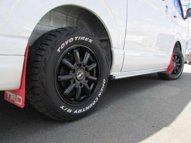 レジアスエース2.8 スーパーGL ダークプライムII ロングボディ ディーゼルターボ 4WD　バン　TRDバンパー&アルパインBIG-X11型　リアヒーター&クーラー　プッシュスタート　スマートキー　　両側スライドドア　ドラレコ　ETC　車線逸脱防止　横滑り防止装置　電動格納ミラー　ベッドキッド 2800