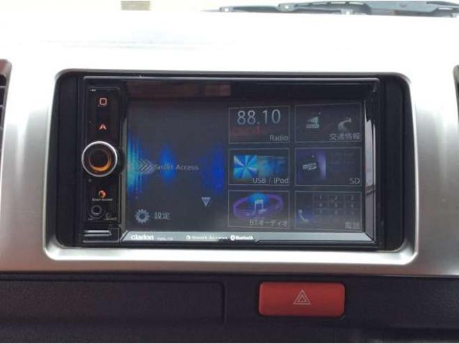 ハイエースバン3.0 スーパーGL ロング ディーゼルターボ 4WD　リアヒーター&クーラー　キーレス　ETC　電動格納ミラー　デュアルエアコン　ベッドキッド　フロントフォグランプ　clarionSDナビ(NXL13)　AUX　Bluetooth　USB　16インチAW 3000