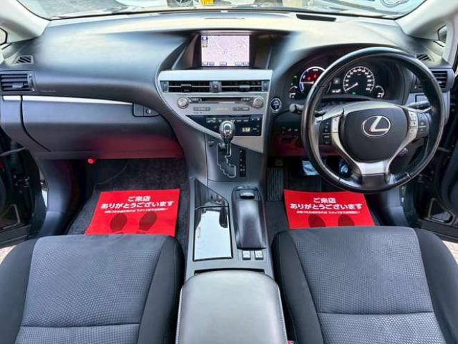 レクサスRXハイブリッド 450h 4WD　サンルーフ　電動リアゲート　純正ナビ　バックカメラ　電動シート　パワステ　パワーウィンドウ　クルーズコントロール　エンジンスターター　アルミホイール　盗難防止装置　横滑り防止装置　ドライブレコーダー 3500