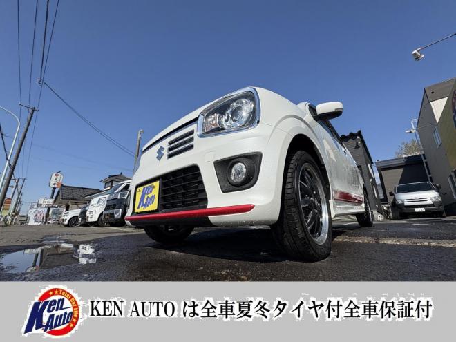 アルトALTO TURBO RS 4WD本州仕入　寒冷地仕様　ブレーキアシスト　TURBO 5AG 純正ワンセグナビ　シートヒーター　HIDヘッド　PUSHスタート　スマートキースペアー有　１５インチアルミ　エンジンオイル交換　スタットレス付　スポーツマフラー付　ETC 4WD 660 5Dr