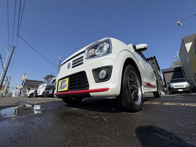 アルトALTO TURBO RS 4WD本州仕入　寒冷地仕様　ブレーキアシスト　TURBO 5AG 純正ワンセグナビ　シートヒーター　HIDヘッド　PUSHスタート　スマートキースペアー有　１５インチアルミ　エンジンオイル交換　スタットレス付　スポーツマフラー付　ETC 4WD 660 5Dr