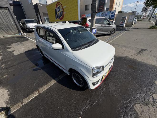 アルトALTO TURBO RS 4WD本州仕入　寒冷地仕様　ブレーキアシスト　TURBO 5AG 純正ワンセグナビ　シートヒーター　HIDヘッド　PUSHスタート　スマートキースペアー有　１５インチアルミ　エンジンオイル交換　スタットレス付　スポーツマフラー付　ETC 4WD 660 5Dr