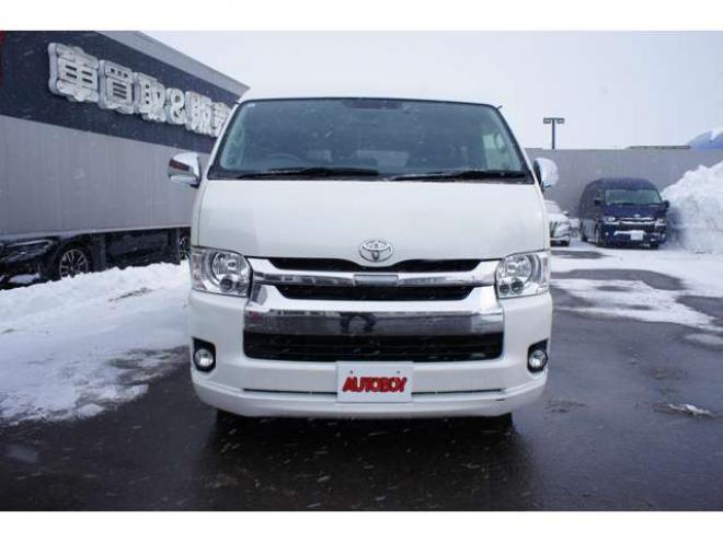 ハイエース2.7 GL ロング ミドルルーフ 4WD　ワンオーナー　ケンウッド9インチナビTV　Bカメラ　フリップダウンモニター　ワークエクストラップ17インチAW　415コブラフロントスポイラー　ベッドキット　LEDヘッドライト　スマキー　AC100V 2700
