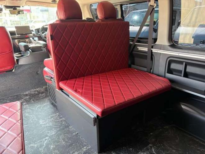 ハイエース2.7 GL ロング ミドルルーフ 4WD　IFUU製　IF-WB8　10人乗り対面ラウンジベッド仕様　415COBRAクリーンルック3フロントスポイラー&バッドラッカー毒牙18インチAW　イクリプス製10.1インチフローティングナヒ　純正EGスターター 2700