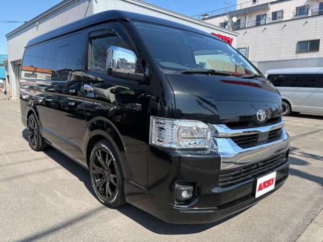 ハイエース2.7 GL ロング ミドルルーフ 4WD　IFUU製　IF-WB8　10人乗り対面ラウンジベッド仕様　415COBRAクリーンルック3フロントスポイラー&バッドラッカー毒牙18インチAW　イクリプス製10.1インチフローティングナヒ　純正EGスターター 2700