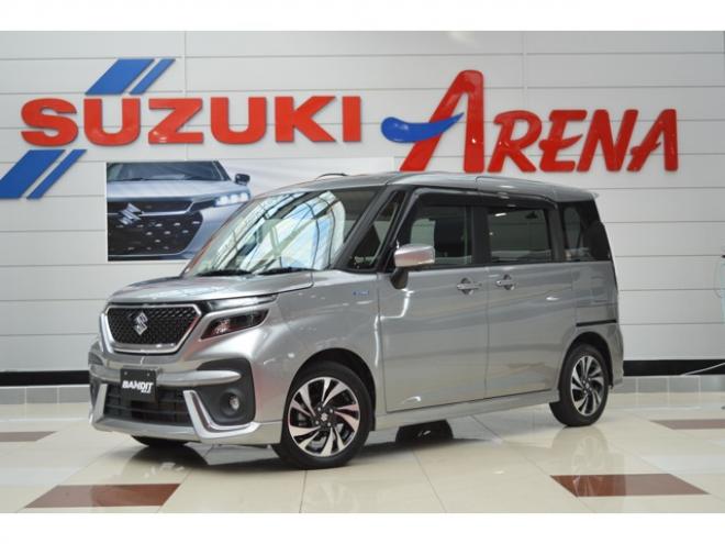 ソリオ1.2 バンディット ハイブリッド MV 4WD　ワンオーナーハイブリット車セーフティサポート搭載アイドリングストップ横滑り防止装置アダプティブクルーズコントロール全方位モニター付9インチナビTVバックカメラ両側オートスライドドアLEDライトETC 1200
