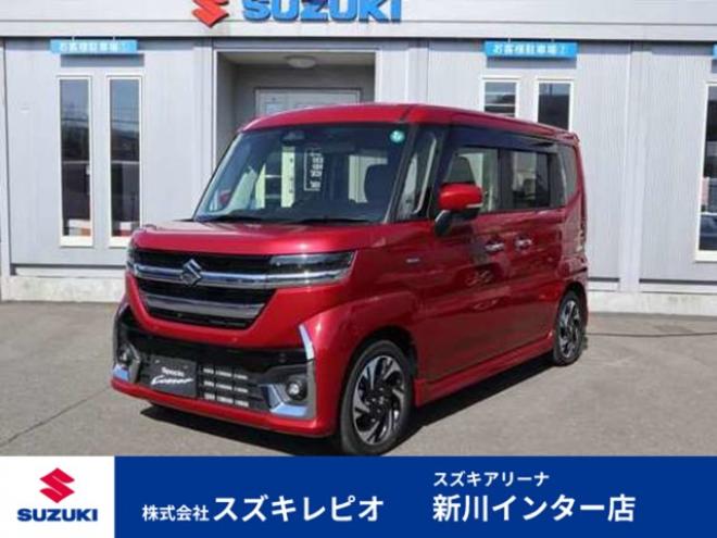 スペーシアカスタム ハイブリッド XS 4WD　純正フルセグナビ　全方位カメラ　社外ミラー型ドラレコ　ETC　電動パーキングブレーキ　ヘッドアップディスプレイ　シートヒーター　スリムサーキュレーター　両側電動スライドドア 660