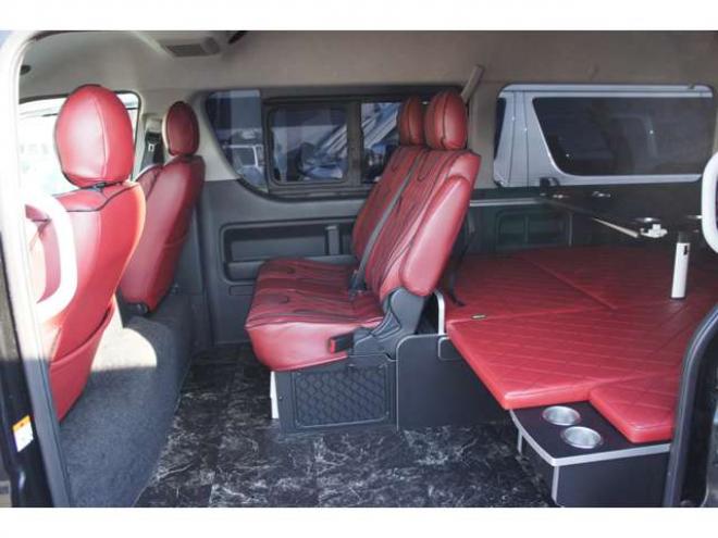 ハイエース2.7 GL ロング ミドルルーフ 4WD　IFUU製　IF-WB8　10人乗り対面ラウンジベッド仕様　415COBRAクリーンルック3フロントスポイラー&バッドラッカー毒牙18インチAW　イクリプス製10.1インチフローティングナヒ　純正EGスターター 2700