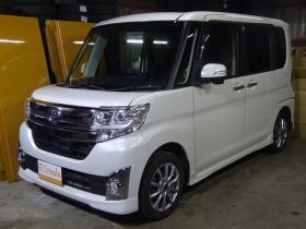 タント　カスタム X SA 4WD　ナビ・TV・バックカメラ・B/T・LEDヘッドライト・パワスラ・プッシュスタート・スマートキー・スマアシ・ETC・純正エンスタ・フォグランプ・アイドリングストップ・オートエアコン・オートライト・リアサンシェード 660