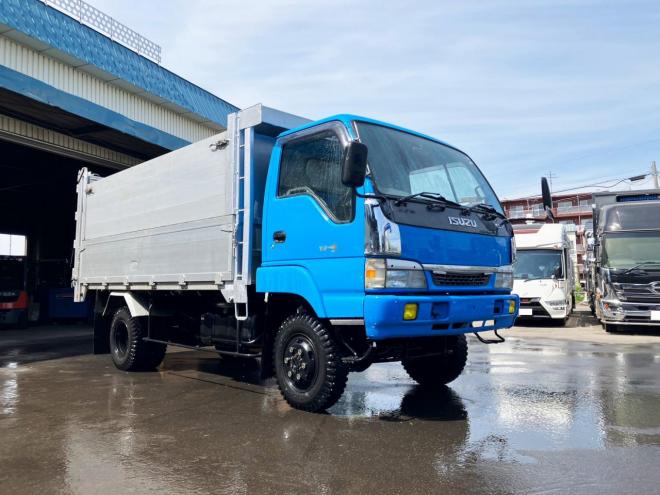 エルフ中古　ワイド高床　4WDファームダンプ　中型トラック