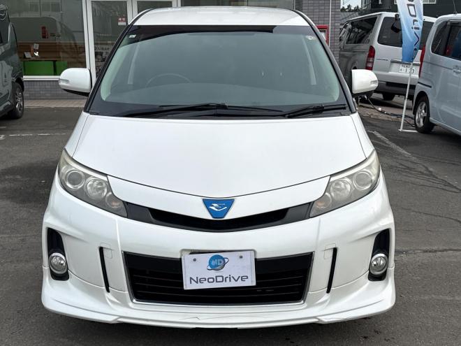 エスティマハイブリッドハイブリッド2.4アエラス 4WD　ローンが不安な方＜優遇ローン＞　寒冷地仕様　純正8型ナビ　両側パワスラ 4WD 2400 5Dr