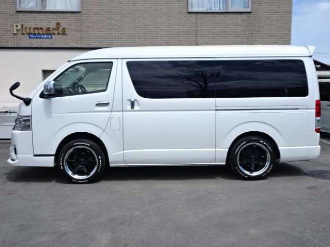 ハイエースバン2.7 スーパーGL ダークプライム ワイド ミドルルーフ ロングボディ 4WD　本州車　保証1年/走行距離無制限 4WD　後期仕様　モデリスタエアロ　両側パワースライドドア　舞杏KBレーシング2アルミホイール　ALPINE製ナビ　地デジ　バックカメラ　現行型ドアミラー　スマートキー ベットキット 2700