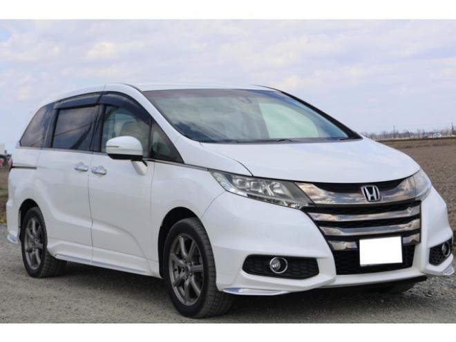 オデッセイ2.4 アブソルート 4WD　検R8/12　バックカメラ　片側電動スライドドア　ハーフレザーシート 2400