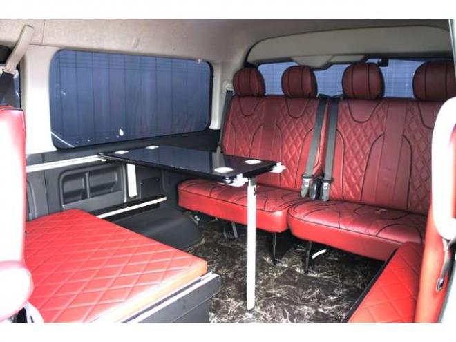 ハイエース2.7 GL ロング ミドルルーフ 4WD　IFUU製　IF-WB8　10人乗り対面ラウンジベッド仕様　415COBRAクリーンルック3フロントスポイラー&バッドラッカー毒牙18インチAW　イクリプス製10.1インチフローティングナヒ　純正EGスターター 2700